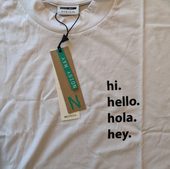 Hello Slogan High Neck T-shirt - Picture 8 of 9